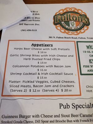 Menu photo 6 Fulton’s Irish Pub & Grill Fulton, TX