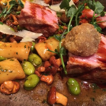 The Butcher Grill - Milk fed veal striploin, crispy sweatbreads, giroles, broad beans, herb gnocchi. - Steakhouses Near Me - Dublin, D