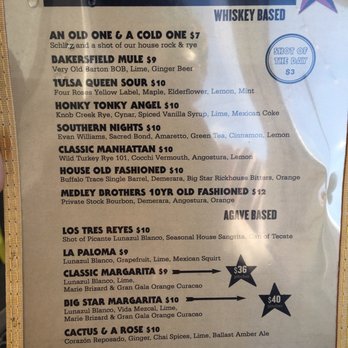 Big Star - Drink menu as of 4/6/2017 - Mexican Near Me - Chicago, Illinois Big Star - Drink menu as of 4/6/2017 - Mexican Near Me - Chicago, Illinois