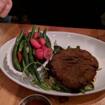 Salt + Smoke - Falafel burger.....very poor alternative to the meat menu. - Bars Near Me - Saint Louis, Missouri Salt + Smoke - Falafel burger.....very poor alternative to the meat menu. - Bars Near Me - Saint Louis, Missouri