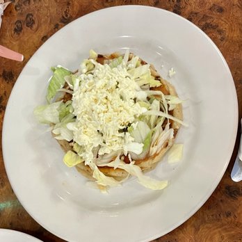 La Casa de los Abuelos - 'Sope de Picadillo' (corn tortilla with chopped meat) - Comfort Food Near Me - Cancún, ROO La Casa de los Abuelos - 'Sope de Picadillo' (corn tortilla with chopped meat) - Comfort Food Near Me - Cancún, ROO