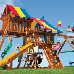 Rainbow Play Systems - 47A Sunshine Castle Pkg IV Loaded - Visit us at http://www.rpsoftexas.com for more information.