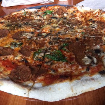 Flatbread Company - Nitrate free pepperoni and mushroom with spinach. - Pizza Near Me - Portland, Maine
