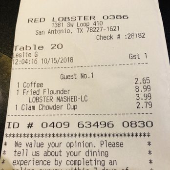 Red Lobster - Thought I was getting a lunch special but winded up paying more than double for my choices - Seafood Near Me - San Antonio, Texas Red Lobster - Thought I was getting a lunch special but winded up paying more than double for my choices - Seafood Near Me - San Antonio, Texas