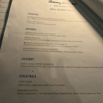 Tommy Bahama Restaurant & Bar - Partial menu - New American Near Me - Honolulu, Hawaii