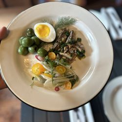 Brydge Restaurant - Preserved White Anchovies, Halved Egg, Shaved Fennel and Radish
