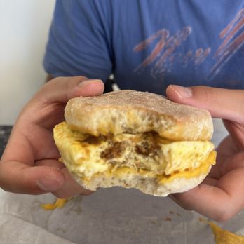 Rainbow donuts - Chorizo egg n cheese English muffin - Donuts Near Me - Santa Clara, California