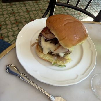 La Bonne Vache - Coq au Vin Sandwich ($16) - chicken, smoked bacon, fromage de gruyère, red wine caramelized onions, sage aioli - French Near Me - Washington, DC, District of Columbia La Bonne Vache - Coq au Vin Sandwich ($16) - chicken, smoked bacon, fromage de gruyère, red wine caramelized onions, sage aioli - French Near Me - Washington, DC, District of Columbia