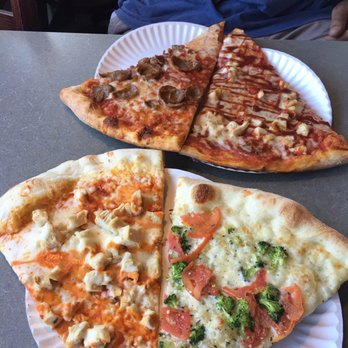 Pizza Jerks - Top left clockwise: Pepperoni, BBQ CKN, White, Buffalo CKN. ALL Delicious! - Pizza Near Me - Lake George, New York