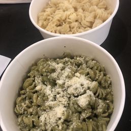 Pesto fusili and Parmesan and butter fusili kids menu Pesto fusili and Parmesan and butter fusili kids menu