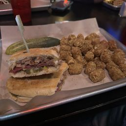 Kickin cubano with tater tots