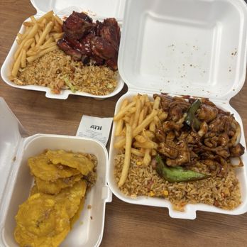 Confianza China - Tostones con ajo, combinación 29-costillas bbq y combinación 34-pepper chicken - Chinese Near Me - Carolina, Puerto Rico Confianza China - Tostones con ajo, combinación 29-costillas bbq y combinación 34-pepper chicken - Chinese Near Me - Carolina, Puerto Rico