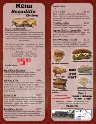 Menu photo 7 Bocadillo Kitchen Lake Elsinore, CA