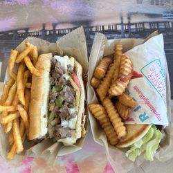 Philly cheese steak and lamb gyro