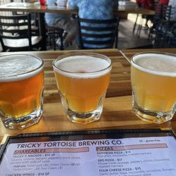 Tricky Tortoise Brewing - 3 IPA's on tap. From left, their West Coast, there 7% IPA, and then their Tricky IPA. My personal favorite was the West Coast.