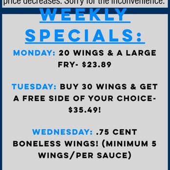 Outlaw Wings - Wednesday special is 5 wings per sauce, but I was told 10. - Chicken Wings Near Me - Broomfield, Colorado