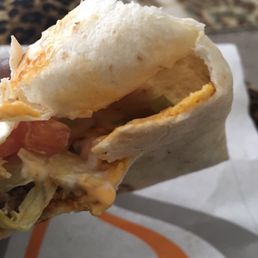 Very little meat and fillers. Mostly tortillas- extremely thin and I've had good ones at this location in the past.