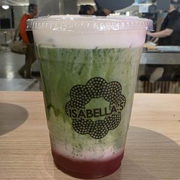 Strawberry matcha latte with oat milk Strawberry matcha latte with oat milk
