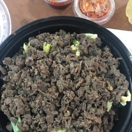 Bulgogi and veggies over fried rice