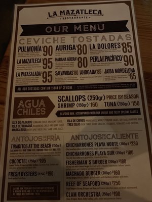 Menu photo 3 La Mazatleca Mazatlán, SIN