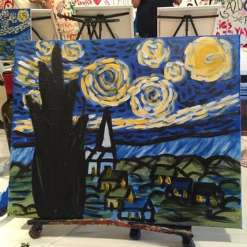 Paint and Sip Studio LA - Paint & Sip Studio- Starry Night by Van Gogh - Paint & Sip Near Me