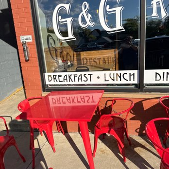 G & G Restaurant - a red table and chairs outside - Diners Near Me - Vandergrift, Pennsylvania G & G Restaurant - a red table and chairs outside - Diners Near Me - Vandergrift, Pennsylvania