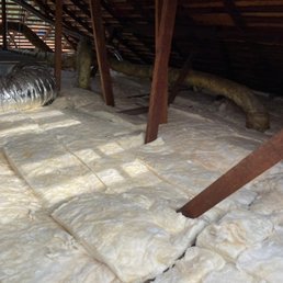 Insulation installed in our attic Insulation installed in our attic