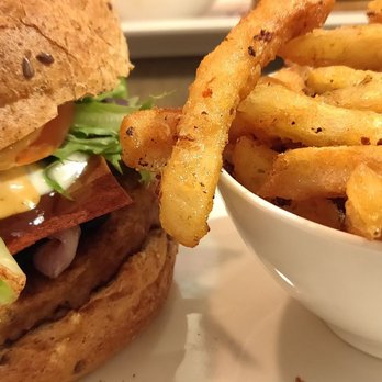 Quantum Leap - Fire rock burger with garlic fries - Vegetarian Near Me - New York, New York