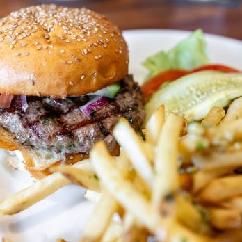 Jack's Restaurant & Bar - Lamb Burger w/ Garlic Fries ($19 + $1.75/garlic Fry Upgrade) - Breakfast & Brunch Near Me - San Jose, California Jack's Restaurant & Bar - Lamb Burger w/ Garlic Fries ($19 + $1.75/garlic Fry Upgrade) - Breakfast & Brunch Near Me - San Jose, California