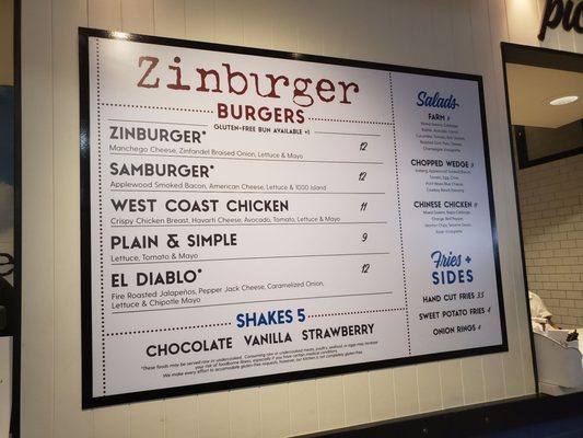 Menu photo 6 Zinburger Phoenix, AZ