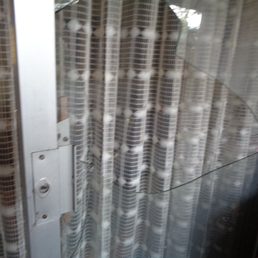 Damage to Smashed Sliding Glass Door