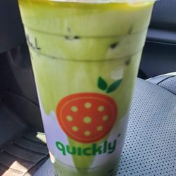 Quickly Boba Tea - Taro matcha green tea latte with almond milk