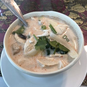 Mee Thai Restaurant - Tom Kha - A creamy coconut soup with chicken. Next time I'll request no onions; otherwise, extremely satisfying. - Thai Near Me - Orlando, Florida Mee Thai Restaurant - Tom Kha - A creamy coconut soup with chicken. Next time I'll request no onions; otherwise, extremely satisfying. - Thai Near Me - Orlando, Florida