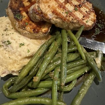 Red Door Grille - Sweet bourbon glazed pork chops - American Near Me - Tulsa, Oklahoma Red Door Grille - Sweet bourbon glazed pork chops - American Near Me - Tulsa, Oklahoma