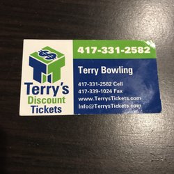 Terry's Discount Tickets - Business Card
