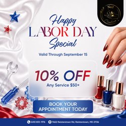 Nail Creations - GET READY FOR LABOR DAY PAMPERING!
Labor Day season is here At Nail Creations Reisterstown