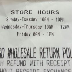 These are the correct store hours