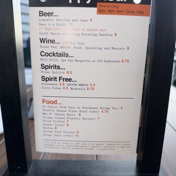 Eureka! - Hoppy hour menu - American Near Me - Sacramento, California