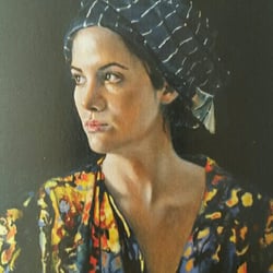 Casa degli Artisti Giacomo Vittone - © H. von Gierke: "La fanciulla senza orecchino di perle" III  olio su tela, cm. 80x60