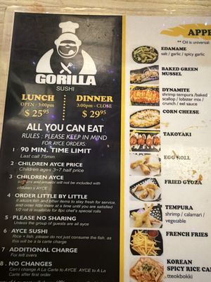 Menu photo 2 Gorilla Sushi Las Vegas, NV Menu photo 2 Gorilla Sushi Las Vegas, NV
