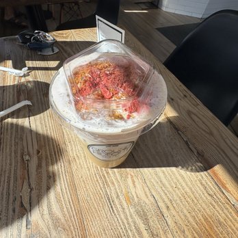 Ground Hideout Coffee - Strawberry breeze latte (summer special) - Coffee & Tea Near Me - Long Beach, California
