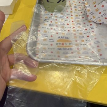 Katsu Burger - All meals come with disposable gloves! Really neat. Very Japanese! - Burgers Near Me - Santa Clara, California Katsu Burger - All meals come with disposable gloves! Really neat. Very Japanese! - Burgers Near Me - Santa Clara, California
