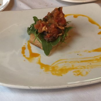 Collage Restaurant - App: Tenderloin Bruschetta (it comes with 3, but I didn't snap pic fast enough) - New American Near Me - St Augustine, Florida Collage Restaurant - App: Tenderloin Bruschetta (it comes with 3, but I didn't snap pic fast enough) - New American Near Me - St Augustine, Florida