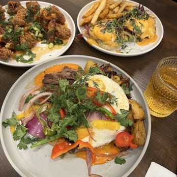 The Pantry - steak and eggs (front) chicken and waffles (left) the pantry bennie (right) - Breakfast & Brunch Near Me - Roseville, California The Pantry - steak and eggs (front) chicken and waffles (left) the pantry bennie (right) - Breakfast & Brunch Near Me - Roseville, California