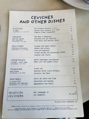 Menu photo 1 A Cevicheria Lisbon, 11 Menu photo 1 A Cevicheria Lisbon, 11