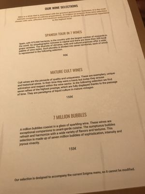Menu photo 4 Enigma Concept Barcelona, B
