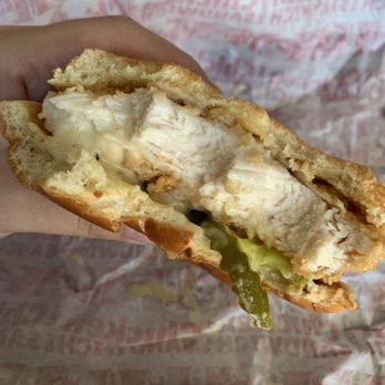 Jollibee - Original non-spicy chicken sandwich. I added pickles myself - Fast Food Near Me - Sacramento, California Jollibee - Original non-spicy chicken sandwich. I added pickles myself - Fast Food Near Me - Sacramento, California