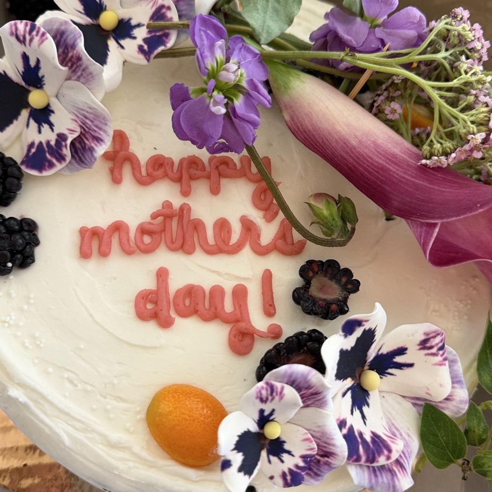 Black Jet Baking - Mother's Day Celebration Vanilla Buttercream Cake with Black Lockett Floral - Bakeries Near Me - San Francisco, California