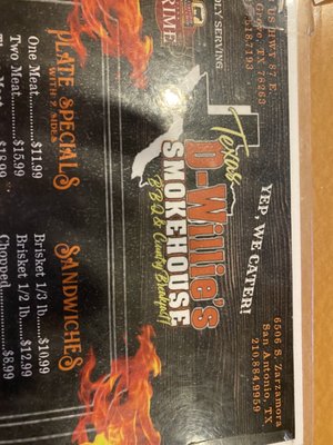 Menu photo 4 Dee Willie's BBQ San Antonio, TX Menu photo 4 Dee Willie's BBQ San Antonio, TX