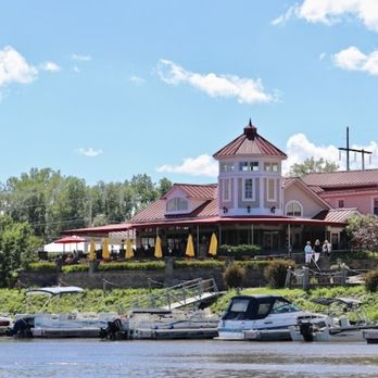 Max410 at The Waters Edge - Stock photo of the restaurant taken from across the Mohawk River in Schenectady - Seafood Near Me - Glenville, New York
